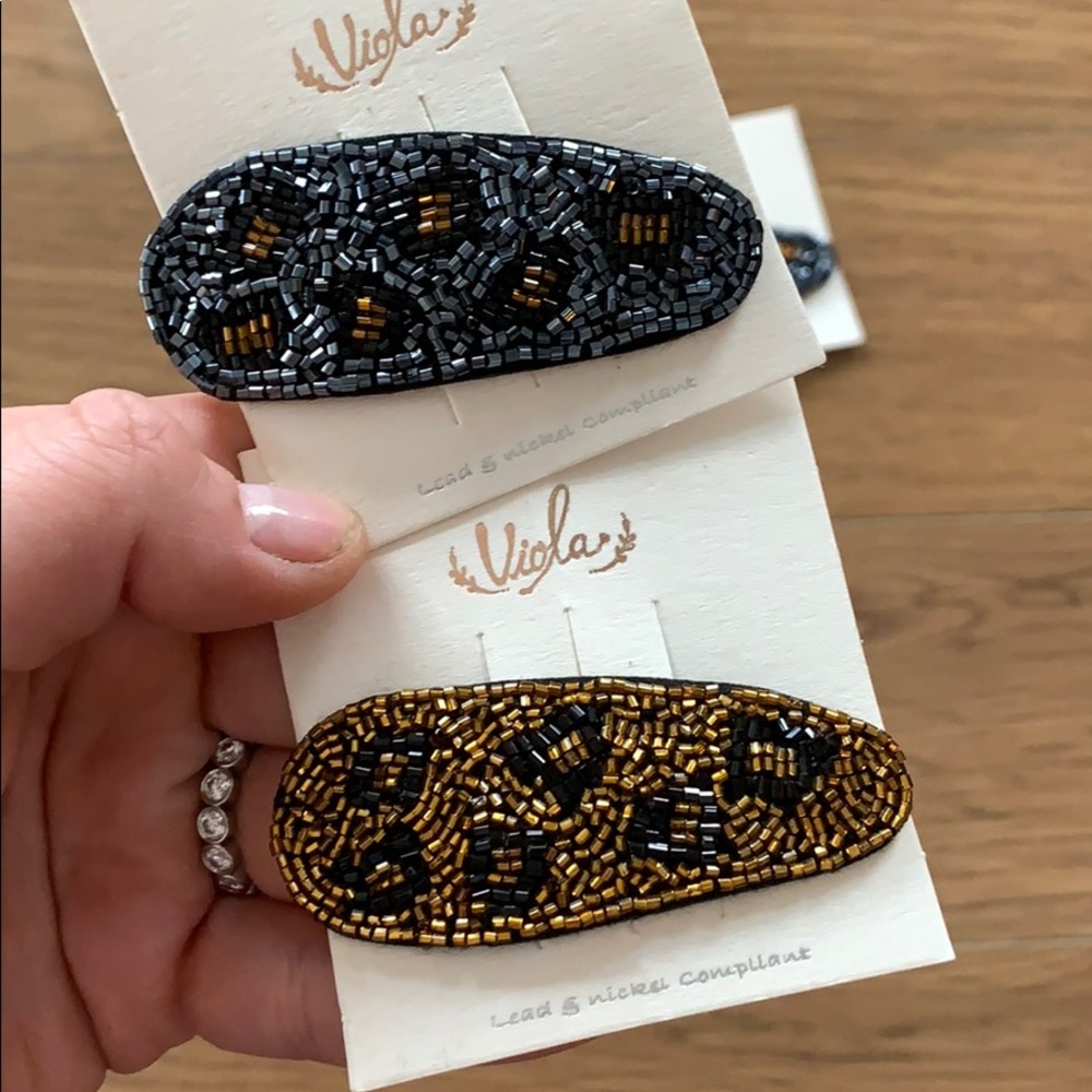 💕x2HP💕Leopard Beaded hair clip - Picture 4 of 6